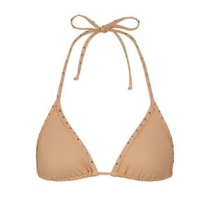 SKIMS Rhinestone Swim Triangle Bikini Top in Ochre Size XXS SKU:71R